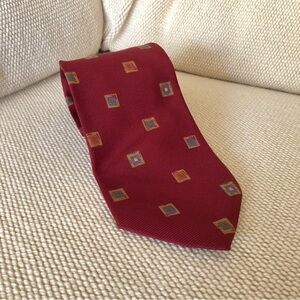 Ermenegildo Zenga Italian Silk Tie Red Squares